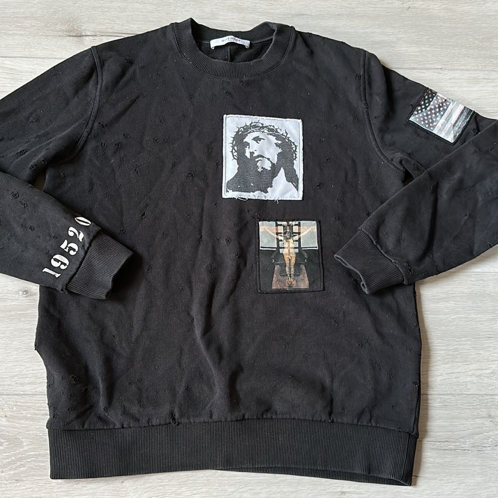 Givenchy Jesus Patchwork Cotton Oversized Sweatsh… - image 4